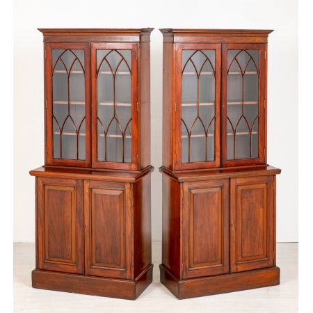 Bücherschränke  Paar aus massivem Mahagoni