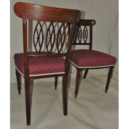 Paar georgianische Mahagoni-Beistellstühle