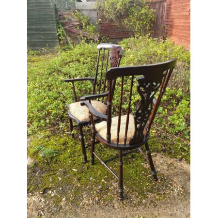 Antikes Paar edwardianische Sessel-Stühle