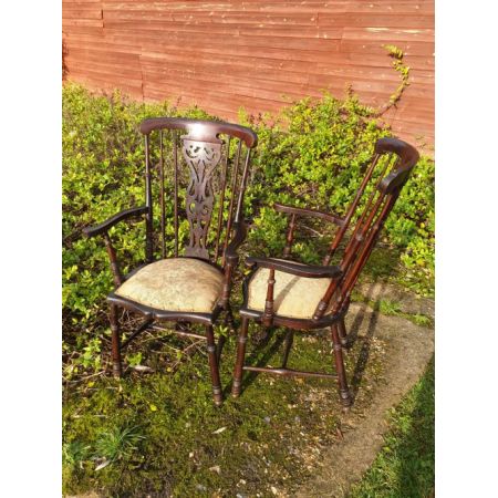 Antikes Paar edwardianische Sessel-Stühle