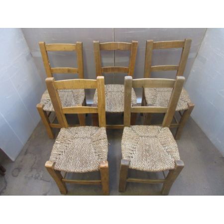 6er-Set Binsen-Sitzstühle