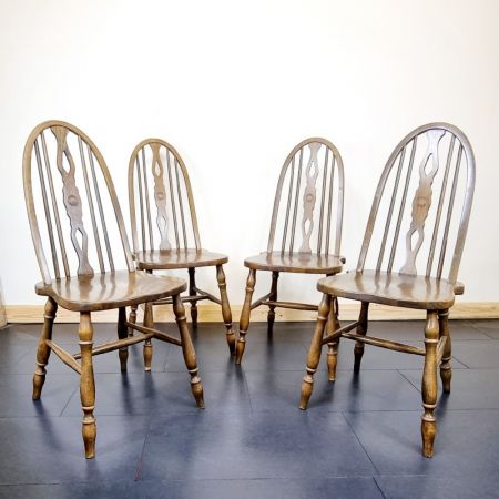 Satz von vier antiken Windsor Stil Stühle