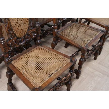 Satz von sechs antiken Charles jacobean Esszimmerstühlen