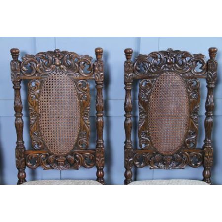 Satz von sechs antiken Charles jacobean Esszimmerstühlen