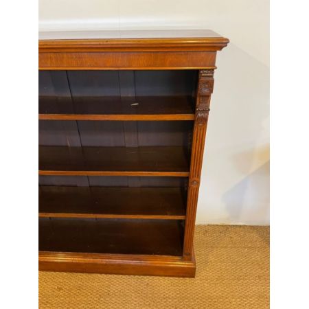 Spät viktorianisches offenes Bücherregal aus Mahagoni Massivholz