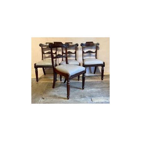 8 Antike Regency Esstischstühle aus Rosenholz