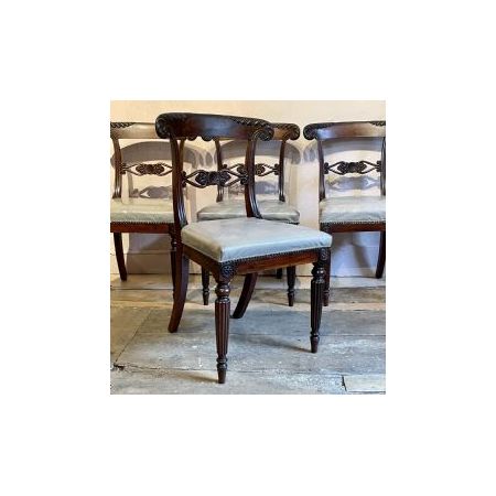 8 Antike Regency Esstischstühle aus Rosenholz