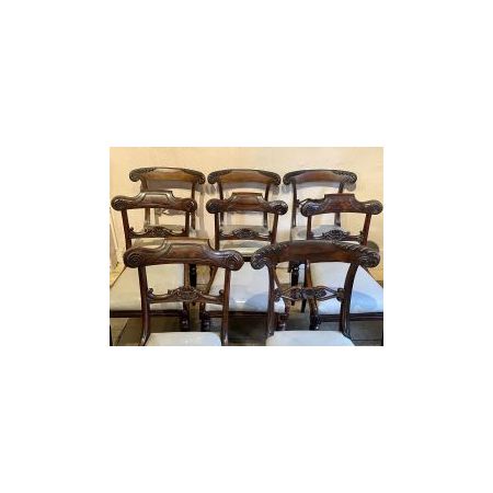 8 Antike Regency Esstischstühle aus Rosenholz