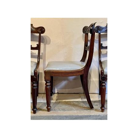 8 Antike Regency Esstischstühle aus Rosenholz