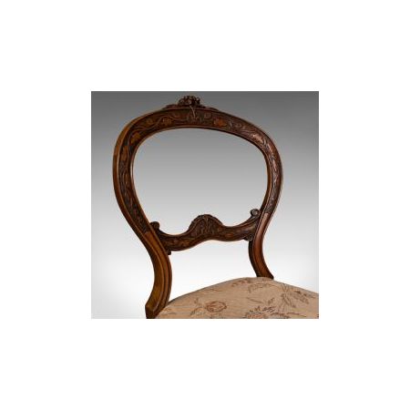 Paar antiker Nussbaum Stühle aus der viktorianischen Zeit