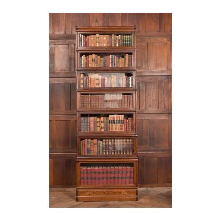 Antikes Globe Wernicke aus Eichenholz, siebenteilig