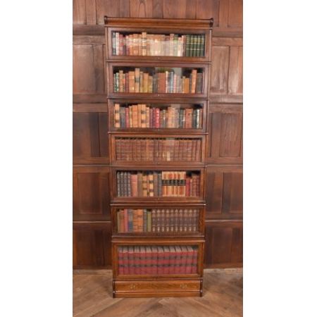 Antikes Globe Wernicke aus Eichenholz, siebenteilig