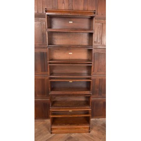 Antikes Globe Wernicke aus Eichenholz, siebenteilig