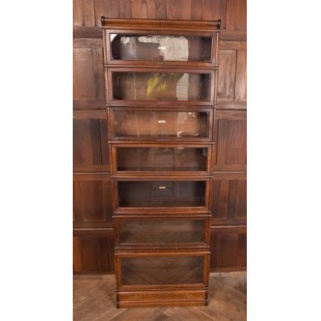 Antikes Globe Wernicke aus Eichenholz, siebenteilig