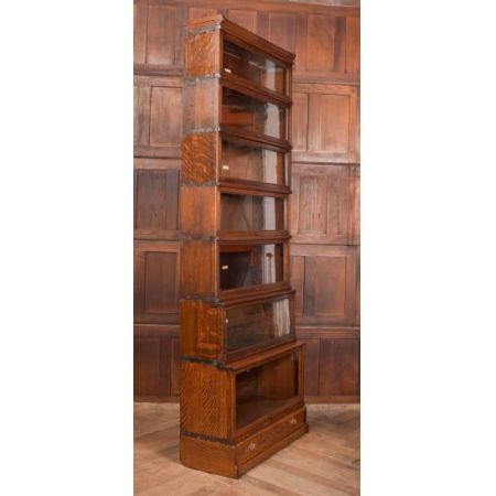 Antikes Globe Wernicke aus Eichenholz, siebenteilig