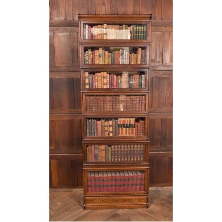 Antikes Globe Wernicke aus Eichenholz, siebenteilig