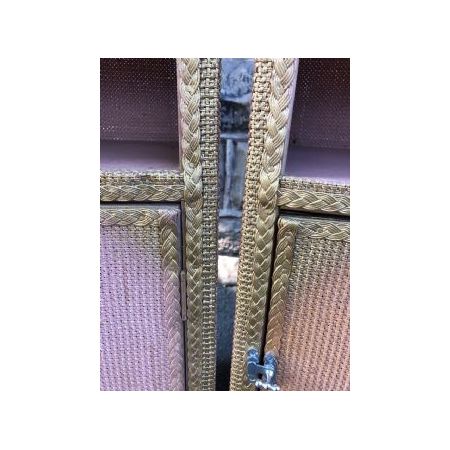 Paar gewebte Nachttische im Lloyd-Loom-Stil