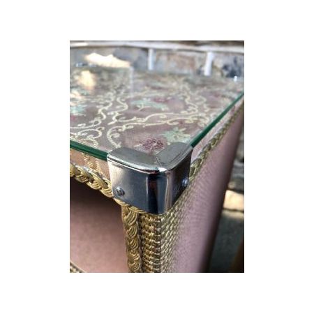 Paar gewebte Nachttische im Lloyd-Loom-Stil