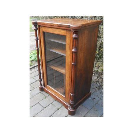 Viktorianischer Musikschrank /cabinet mit Intarsien aus Wurzelnussbaum