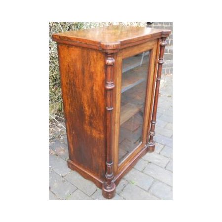 Viktorianischer Musikschrank /cabinet mit Intarsien aus Wurzelnussbaum