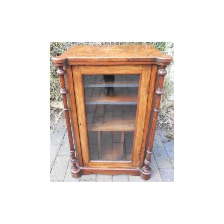 Viktorianischer Musikschrank /cabinet mit Intarsien aus Wurzelnussbaum