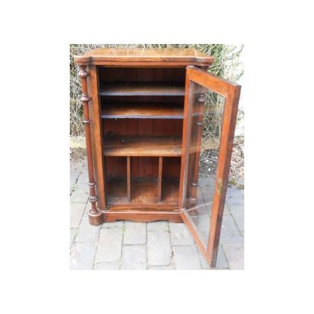 Viktorianischer Musikschrank /cabinet mit Intarsien aus Wurzelnussbaum