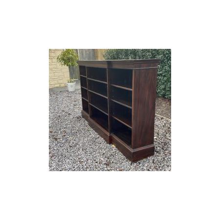 Antikes edwardian open bookcase/ offenes Bücherregal/ breakfront aus Mahagoni