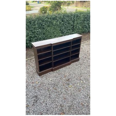 Antikes edwardian open bookcase/ offenes Bücherregal/ breakfront aus Mahagoni