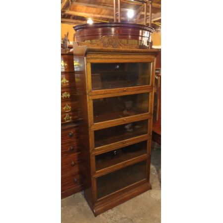 Antiker Verzierter Globe-Wernicke Bücherschrank