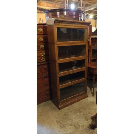 Antiker Verzierter Globe-Wernicke Bücherschrank