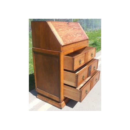 Antiker Eichensekretär/ bureau mit abnehmbarer Vitrine