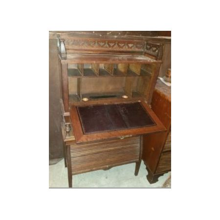 Spätviktorianischer Eichenschreibtisch/ Sekretär aus Massivholz