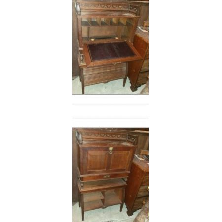 Spätviktorianischer Eichenschreibtisch/ Sekretär aus Massivholz