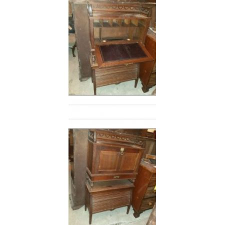 Spätviktorianischer Eichenschreibtisch/ Sekretär aus Massivholz