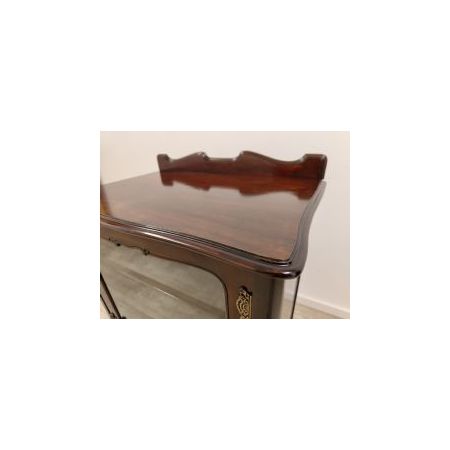 Antike Musikvitrine aus Massivem Mahagoni im art nouveau Stil