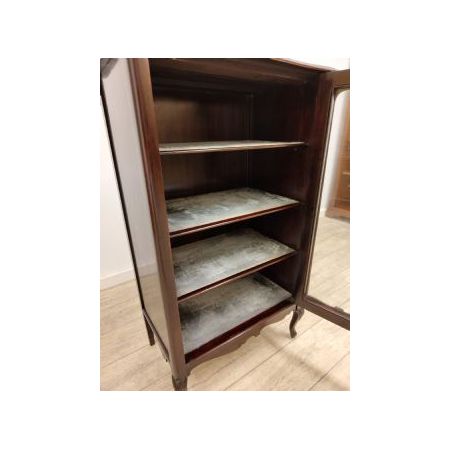 Antike Musikvitrine aus Massivem Mahagoni im art nouveau Stil