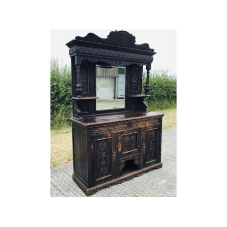 Antike Kommode aus Massivem Eichenholz im Jacobean Stil