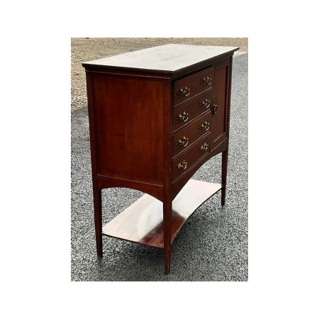 Edwardian Musikschrank aus Mahagoni mit Intarsien
