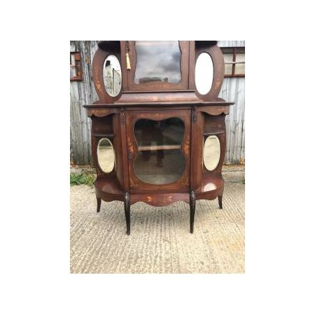 Antiker Mahagoni Schrank mit Marketerie Intarsien im Edwardian Stil