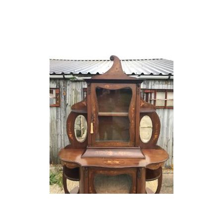 Antiker Mahagoni Schrank mit Marketerie Intarsien im Edwardian Stil