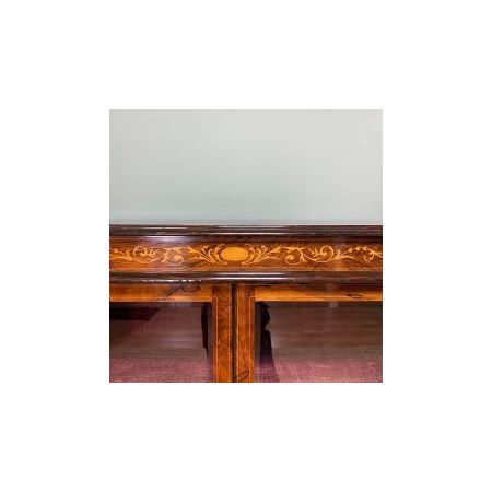 Viktorianischer Bücherschrank / Vitrine aus Palisander mit Intarsien