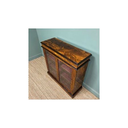 Viktorianischer Bücherschrank / Vitrine aus Palisander mit Intarsien