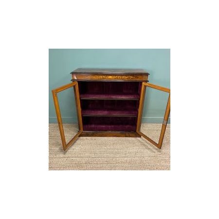 Viktorianischer Bücherschrank / Vitrine aus Palisander mit Intarsien