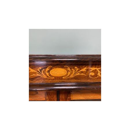 Viktorianischer Bücherschrank / Vitrine aus Palisander mit Intarsien