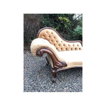 Chaise Longue aus Nussbaumholz im Viktorianischen Stil