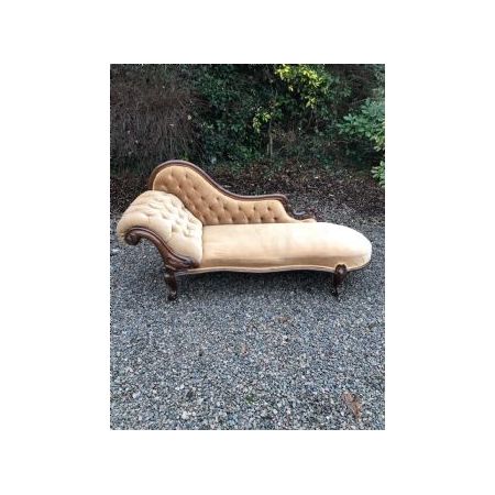Chaise Longue aus Nussbaumholz im Viktorianischen Stil
