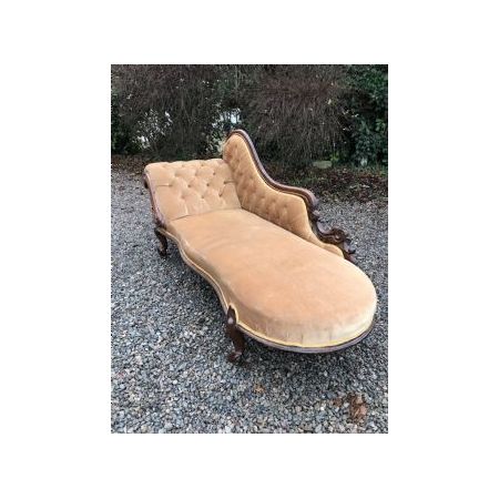 Chaise Longue aus Nussbaumholz im Viktorianischen Stil
