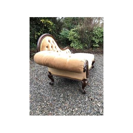 Chaise Longue aus Nussbaumholz im Viktorianischen Stil