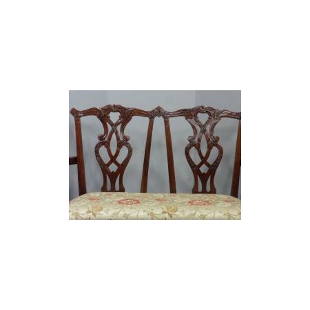 Antikes Sofa  Sitzbank aus Mahagoni im Chippendale Stil