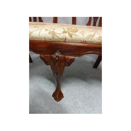 Antikes Sofa  Sitzbank aus Mahagoni im Chippendale Stil